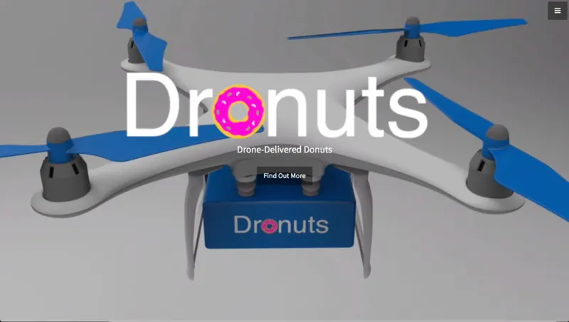 Dronuts drone-delivered donuts launch landing page