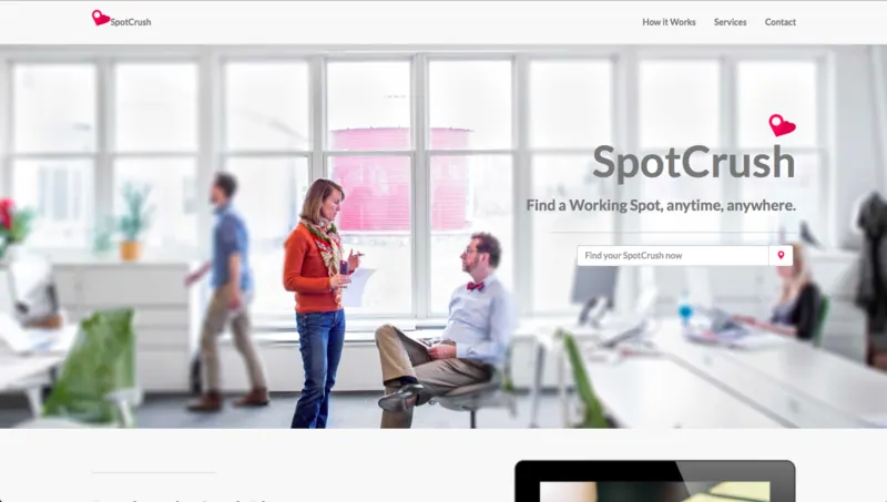 SpotCrush web app to find a working spot anytime, anywhere